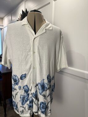 Abercrombie & Fitch Floral Print Linen Blend Shirt